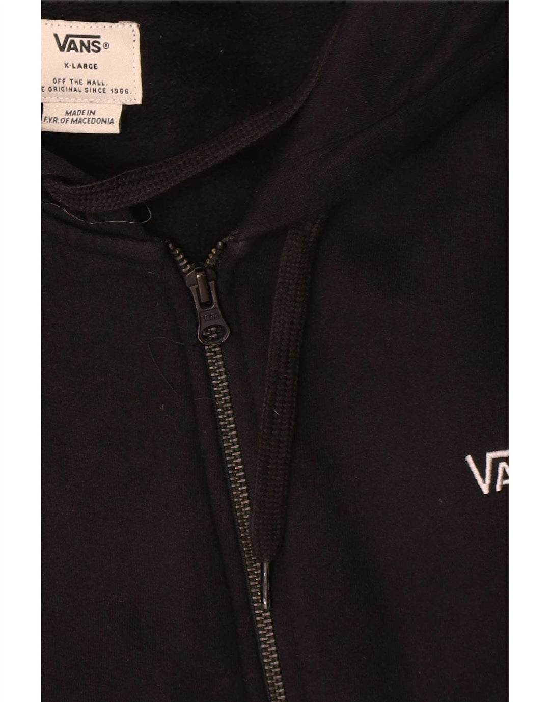 Vans Pull à capuche zippé pour homme XL en coton noir
