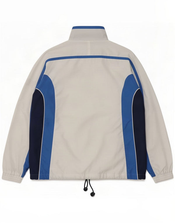Veste de survêtement Asics pour hommes Large Polyester color block blanc
