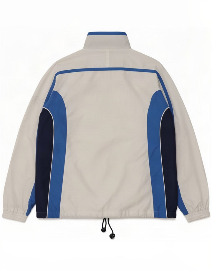 Veste de survêtement Asics pour hommes Large Polyester color block blanc
