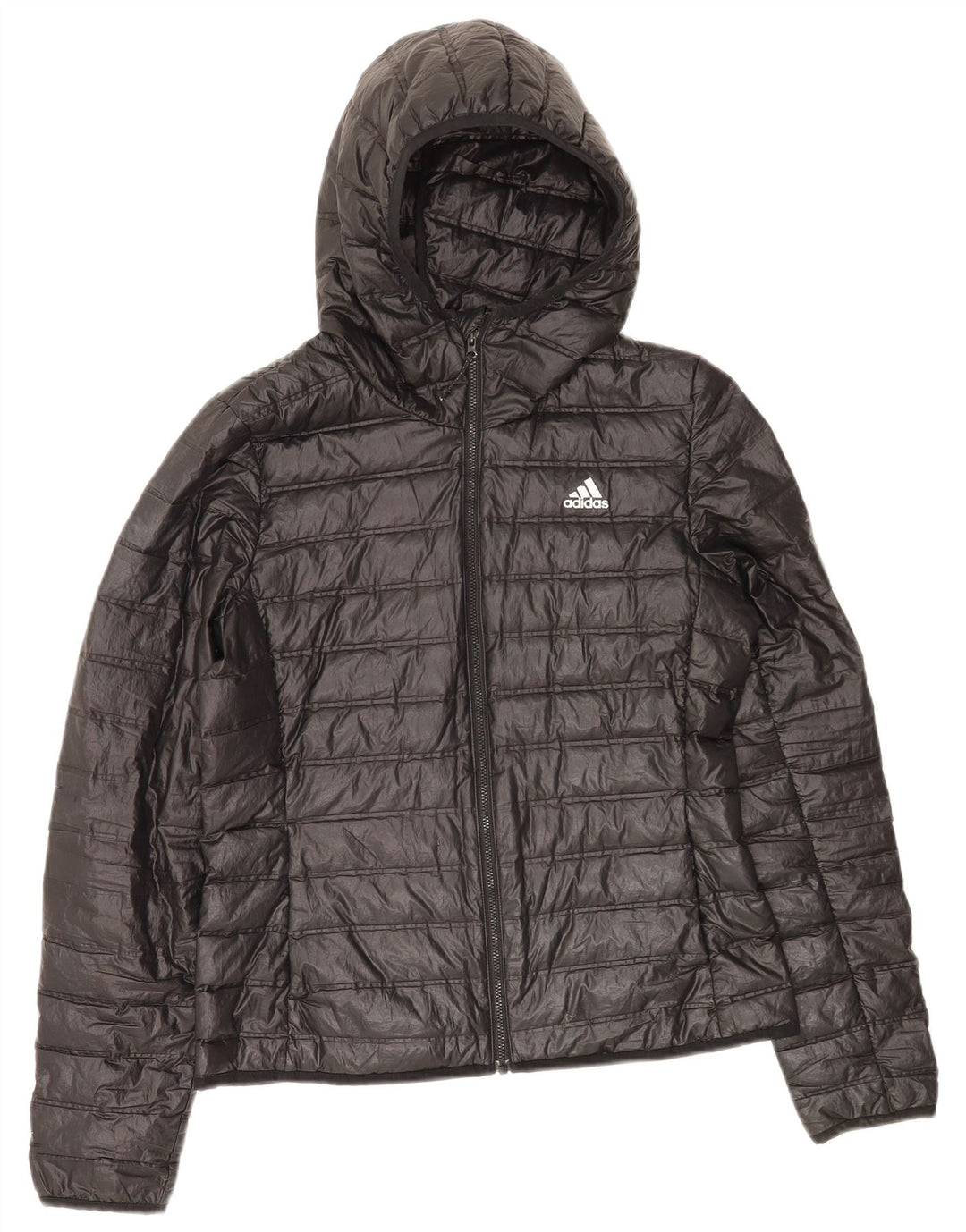 Adidas Veste rembourrée à capuche pour femme UK 8/10 Petit Noir Polyester