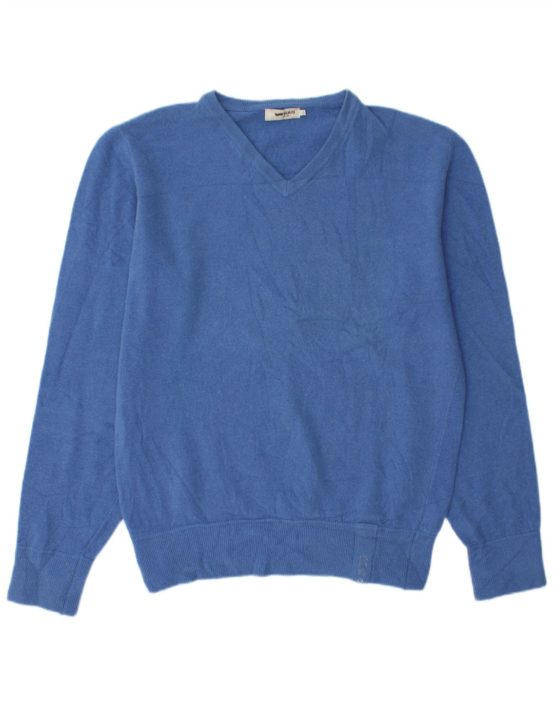 GAS Pull Col V Homme XL Bleu Laine