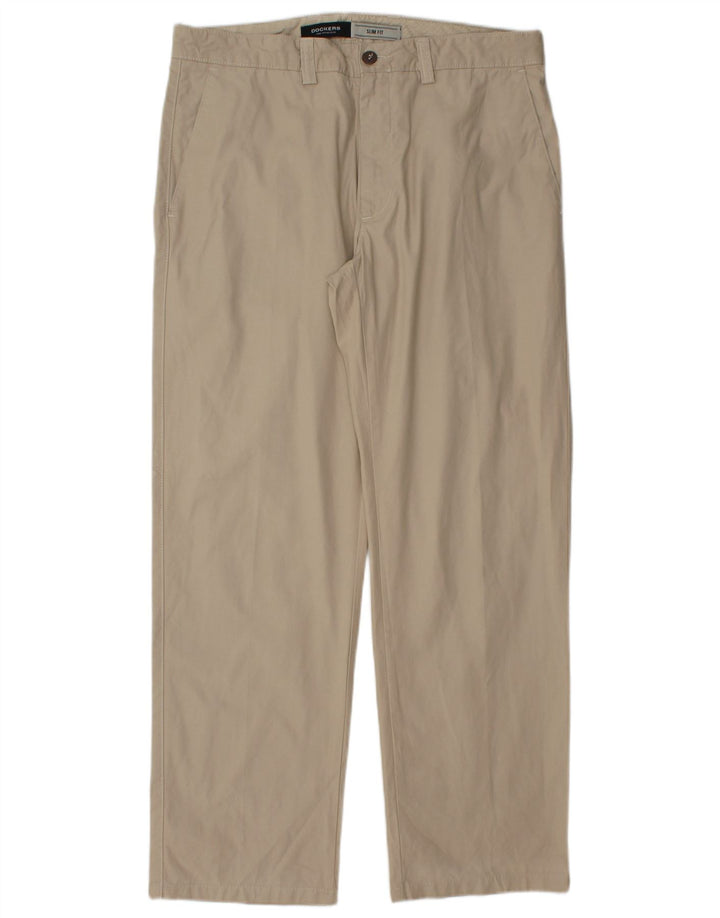 DOCKERS Pantalon Chino Slim Fit Homme W36 L30 Coton Beige