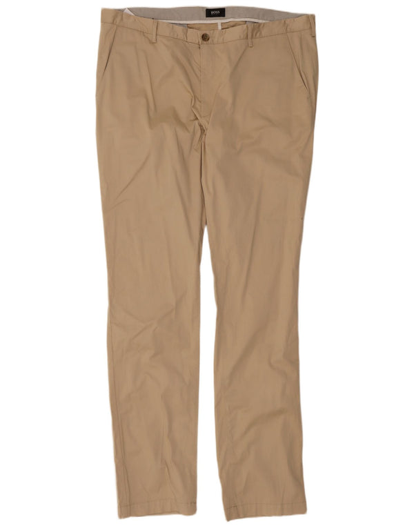 Hugo Boss Pantalon Chino Slim Homme W40 L33 Coton Beige