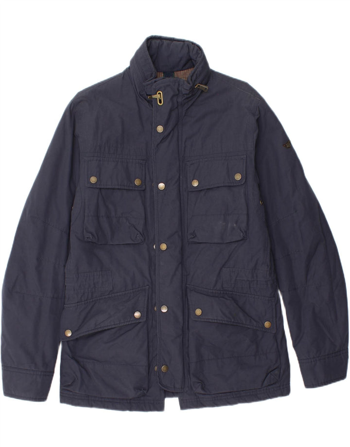 HENRY COTTONS Mens Utility Jacket IT 46 Small Navy Blue Polyester Vintage Henry Cottons and Second-Hand Henry Cottons from Messina Hembry 
