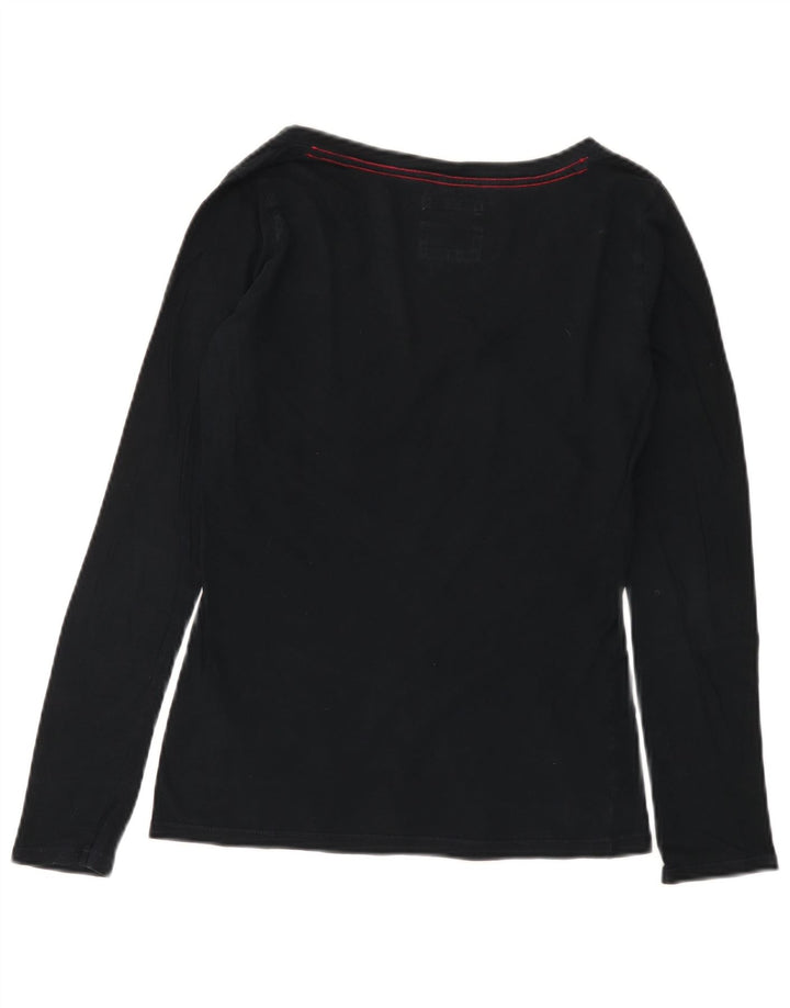 HOLLISTER Haut à manches longues pour femme UK 12 Medium Noir Coton