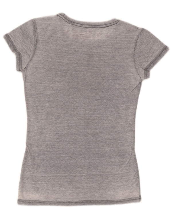 Hard Rock Cafe Femmes Honolulu Graphic T-Shirt Top UK 10 Petit Gris Coton