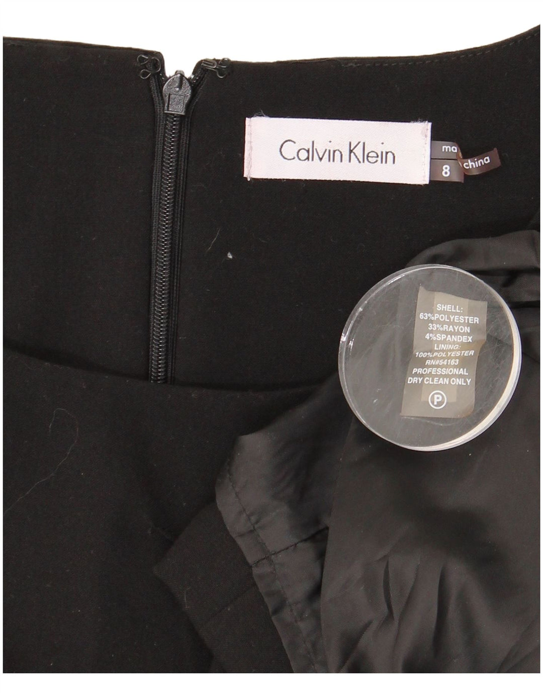 CALVIN KLEIN Robe fourreau sans manches pour femmes US 8 Polyester noir moyen