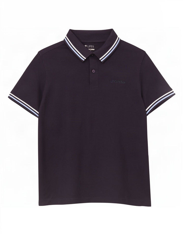 Lotto Polo Homme Petit Bleu Marine Coton