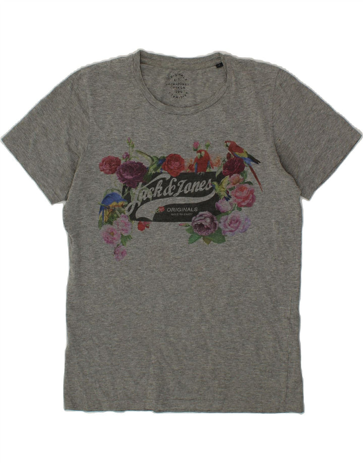 JACK & JONES Mens Graphic T-Shirt Top Small Grey Cotton Vintage Jack & Jones and Second-Hand Jack & Jones from Messina Hembry 