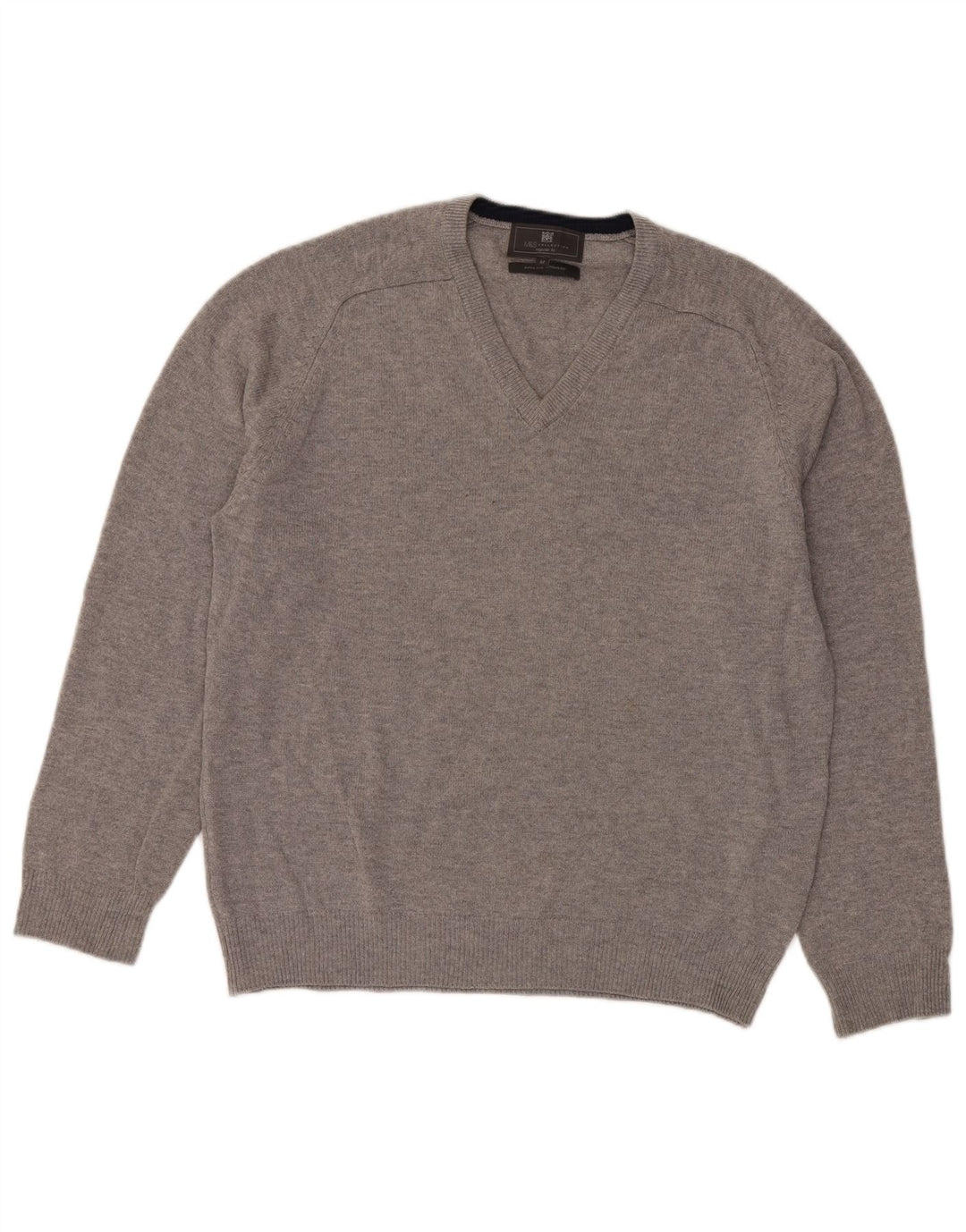 Marks & Spencer Pull Regular Fit Col V Homme Gris Moyen