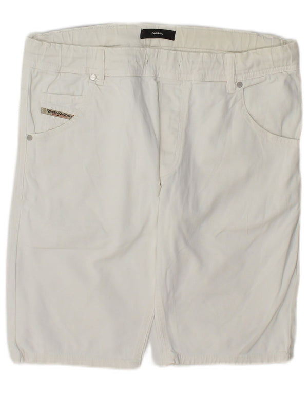Diesel Short décontracté pour femme UK 14 Large W34 Blanc