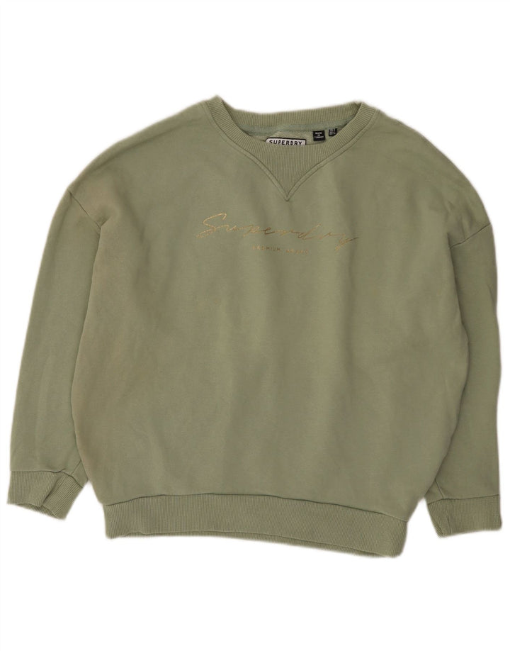 Superdry Sweat-shirt surdimensionné graphique pour femme UK 8 petit coton vert