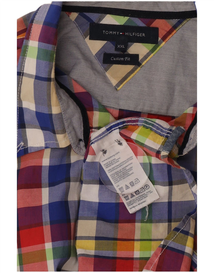 Tommy Hilfiger Chemise sur mesure pour homme 2XL en coton à carreaux multicolore
