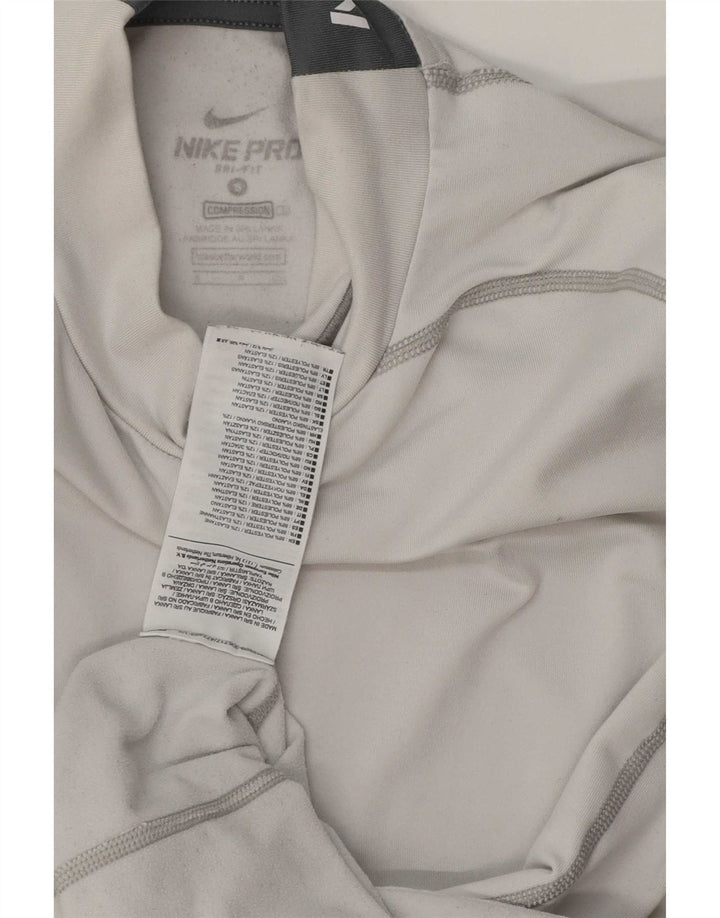 Nike Hommes Dri Fit Graphic Haut à manches longues Petit Gris Polyester