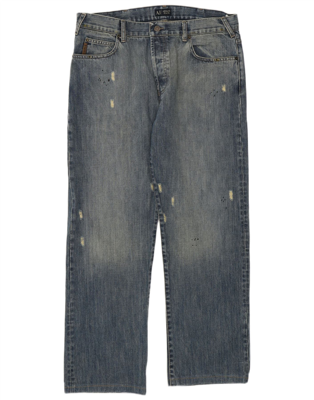 Armani Jean droit vieilli pour homme W36 L30 en coton bleu