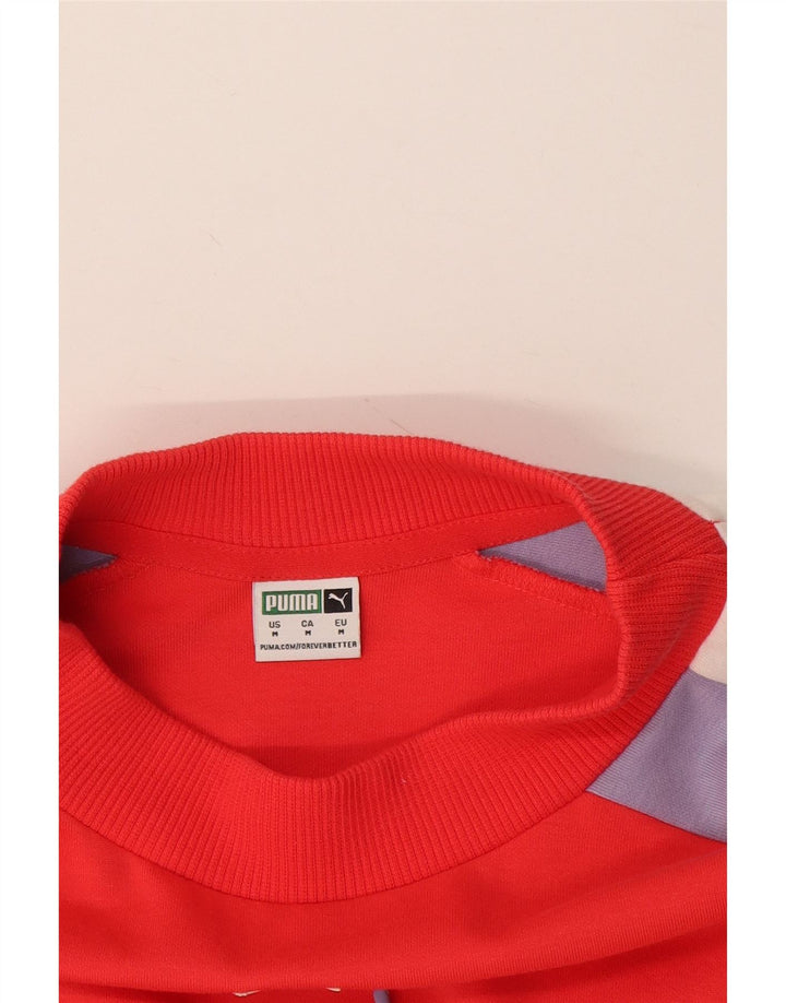 Puma Sweat-shirt Crop Graphic pour femme UK 14 Rouge moyen Colourblock