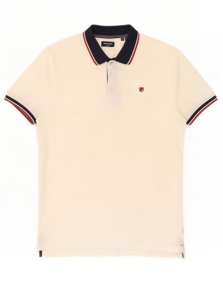 Jack & Jones Polo Homme Blanc Moyen Colourblock