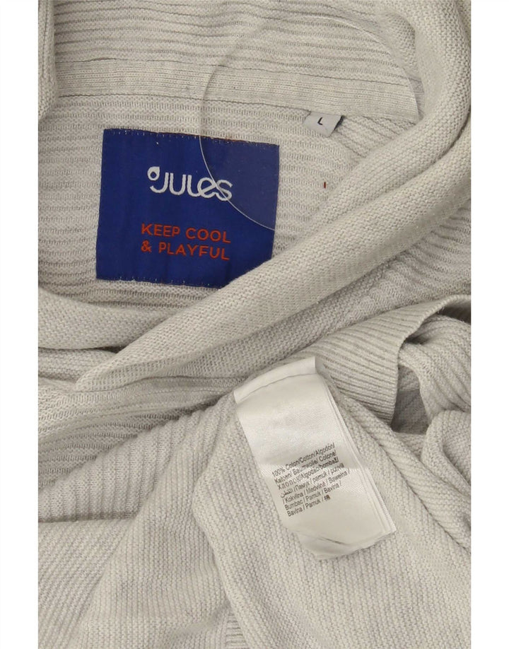 Jules Pull col châle homme grand gris coton
