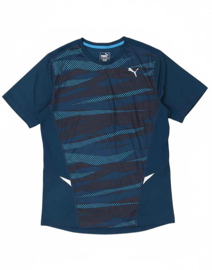 Puma T-Shirt Graphique Homme Bleu Moyen Géométrique Polyester