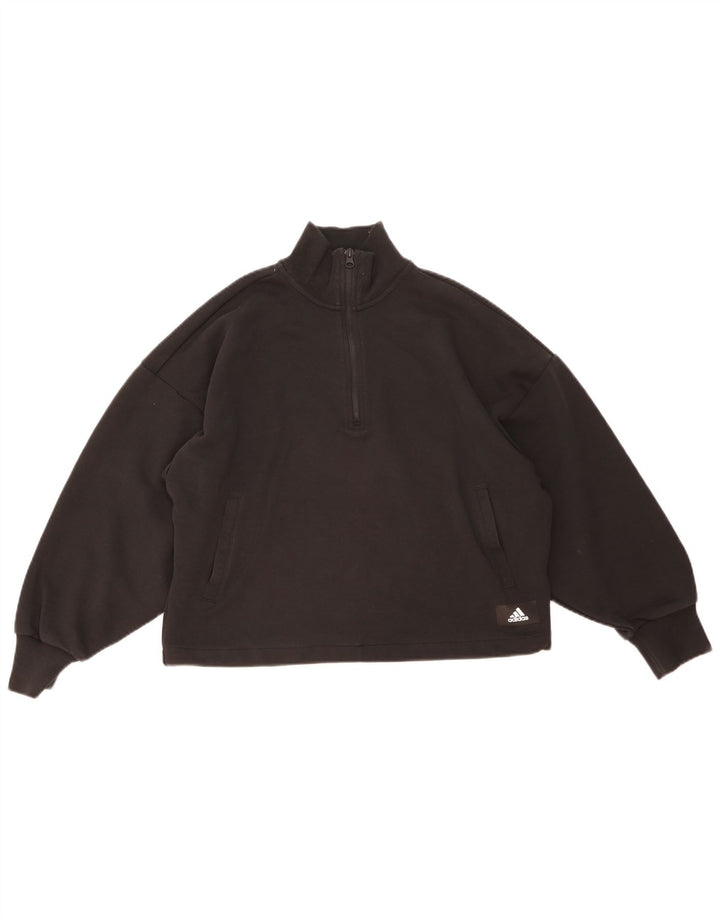 Adidas Sweat-shirt surdimensionné graphique pour femme UK 12/14 Noir moyen