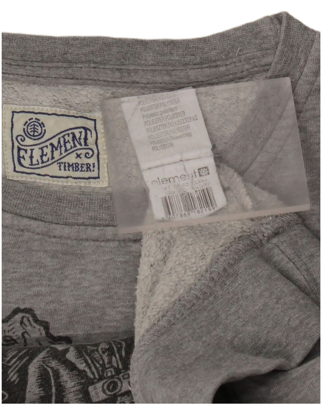ELEMENT Sweat-shirt graphique pour homme en coton gris Taille L