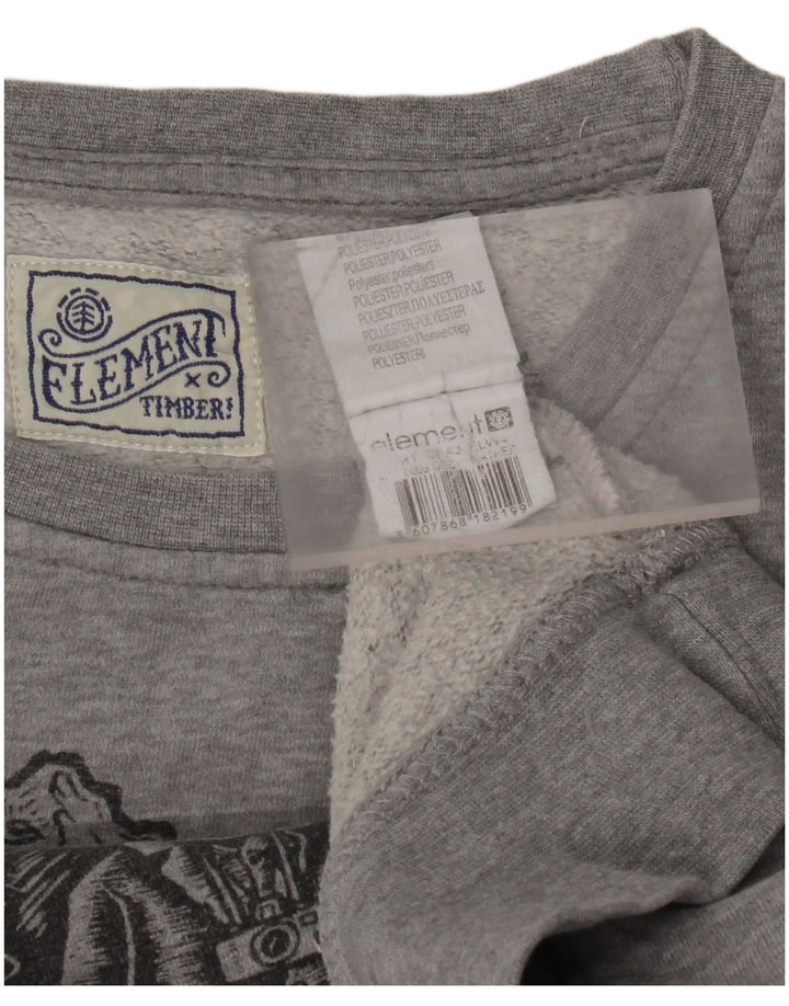 ELEMENT Sweat-shirt graphique pour homme en coton gris Taille L