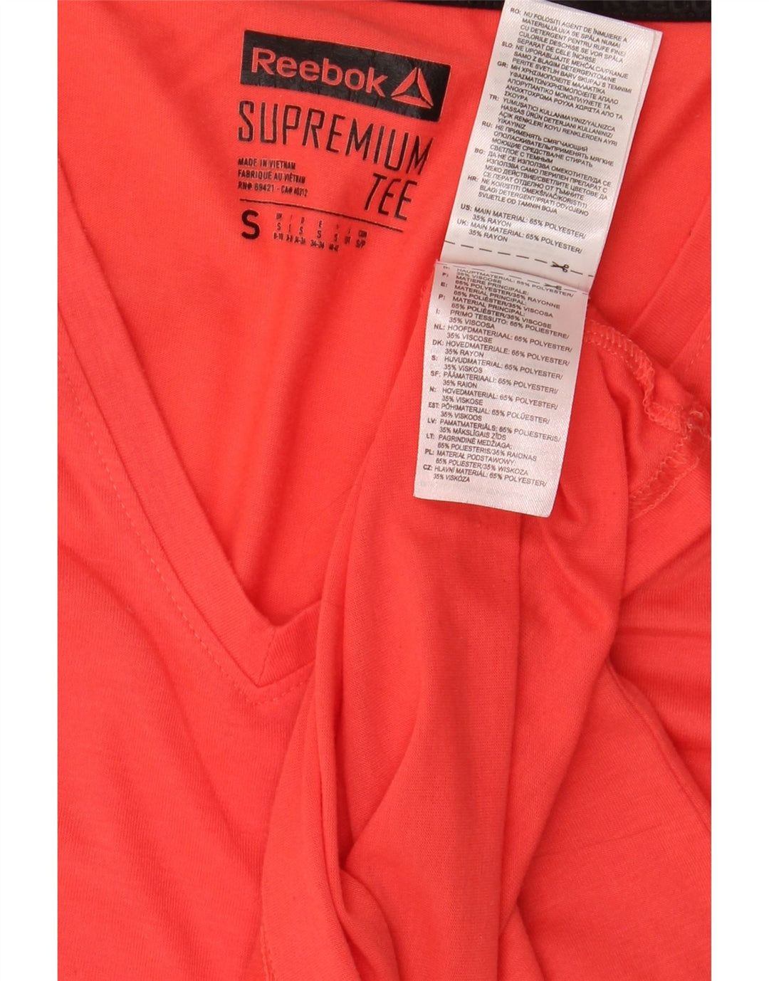 Reebok T-Shirt Femme Top UK 8/10 Petit Rouge Polyester