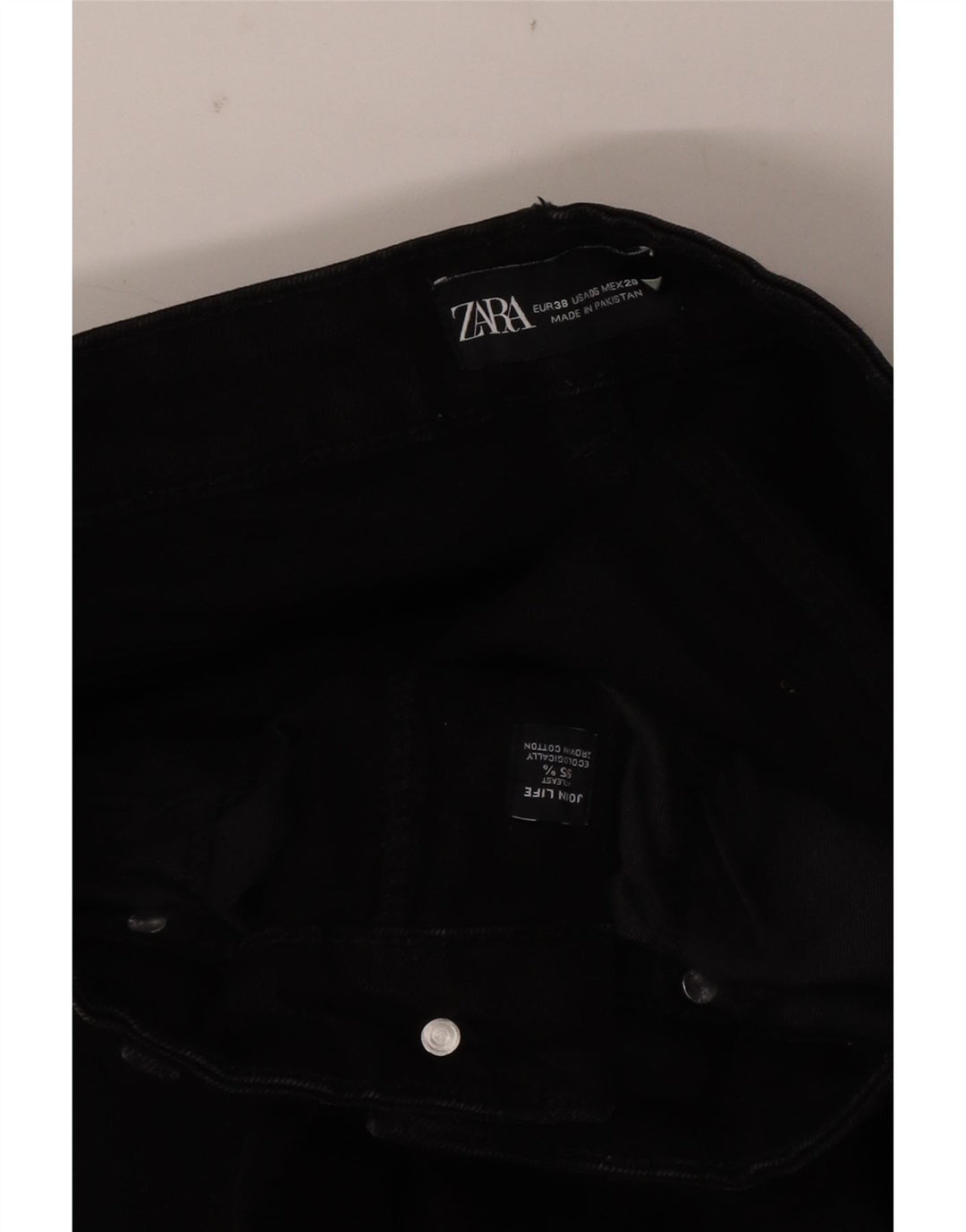 Zara Jean évasé femme EU 38 Small W28 L26 coton noir