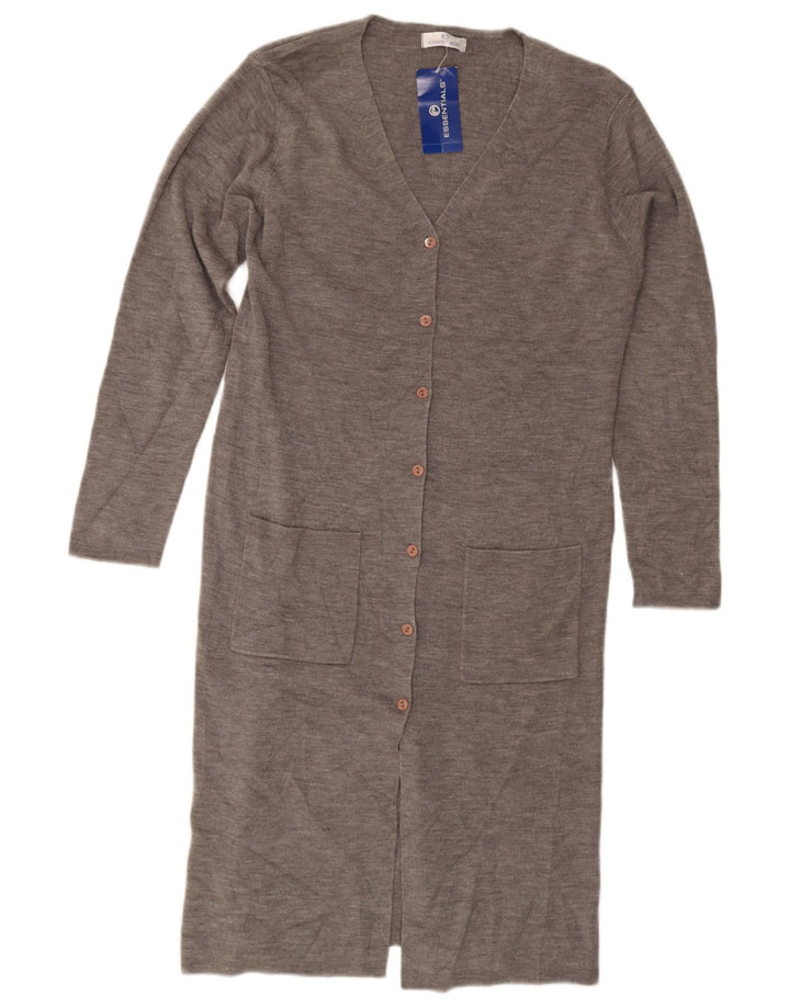 Essentials Cardigan long pour femme UK 14/16 Large Gris Acrylique