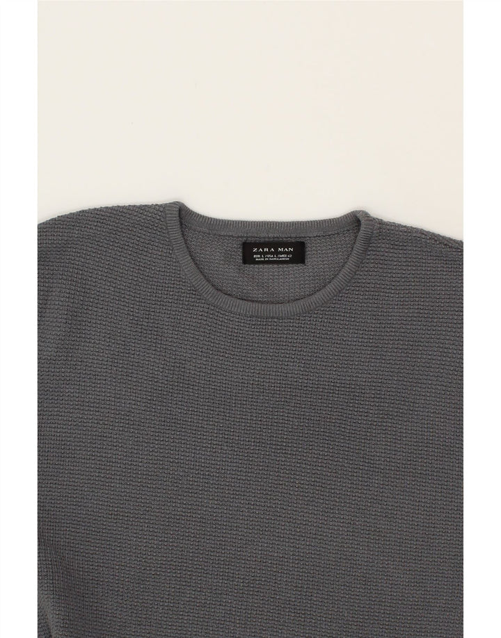 ZARA Mens Sweatshirt Jumper Large Grey Vintage Zara and Second-Hand Zara from Messina Hembry 