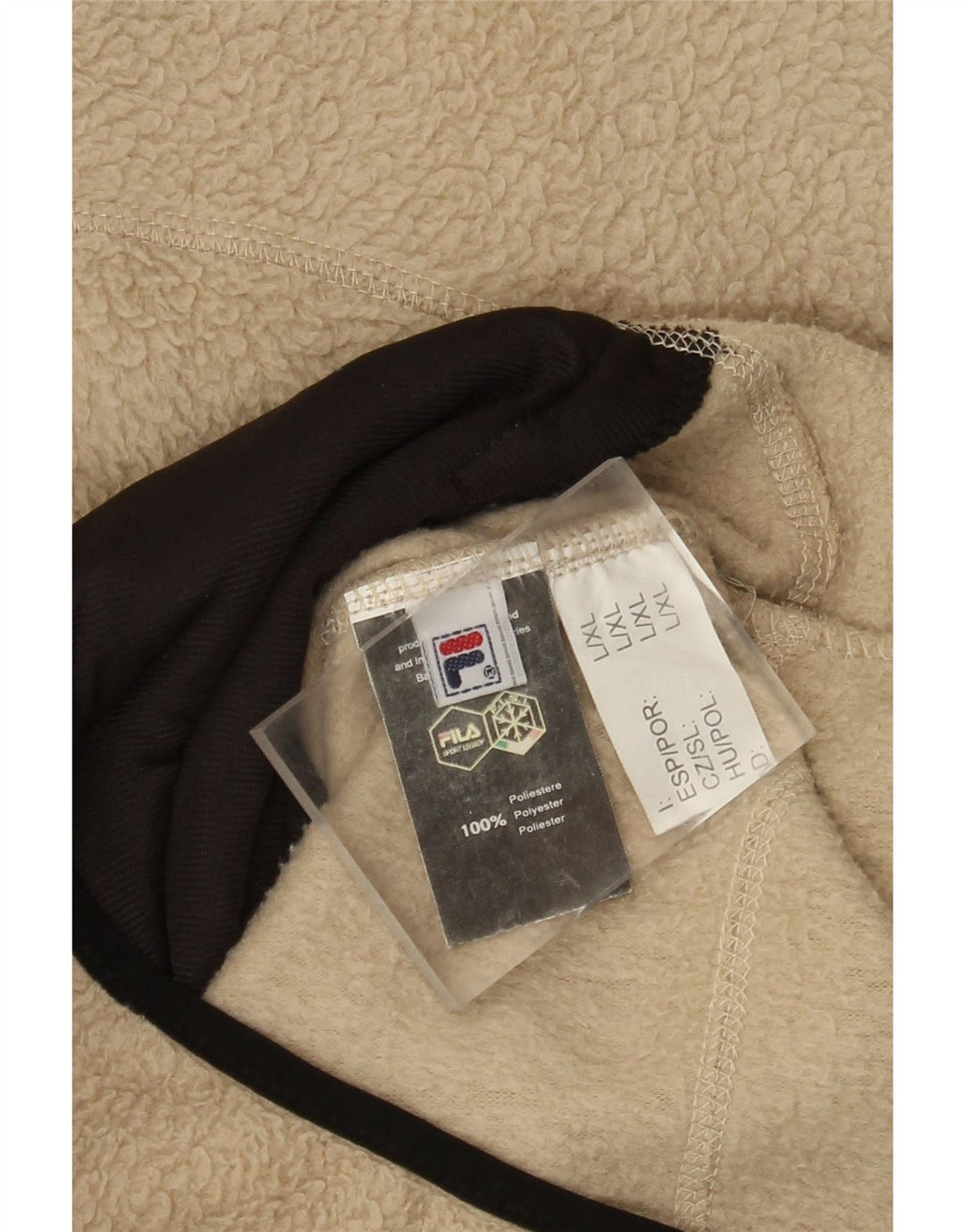 Fila Veste polaire pour homme UK 40 Large Beige Colourblock Polyester