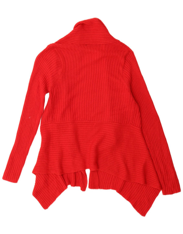 Zara Femme Cardigan Pull UK 12 Acrylique Rouge Moyen