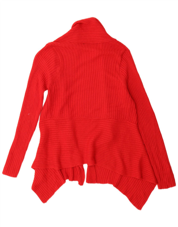 Zara Femme Cardigan Pull UK 12 Acrylique Rouge Moyen