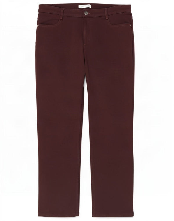 Marks & Spencer Womens Straight Casual Trousers UK 14 Large W32 L27 Brown