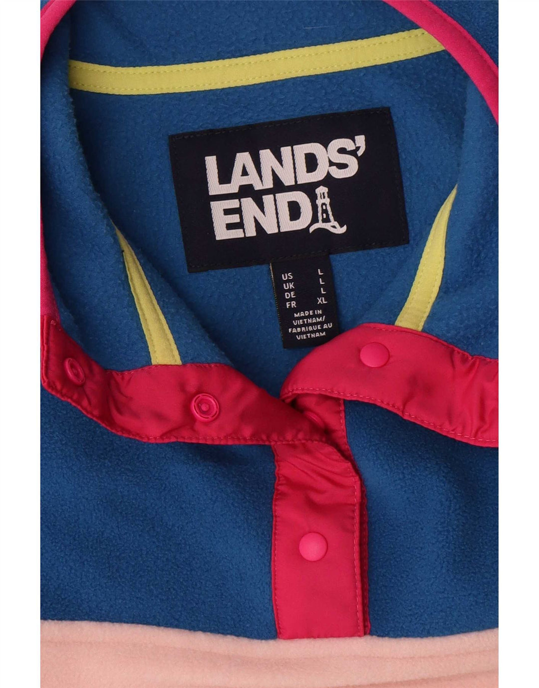 Lands End Pull polaire surdimensionné pour femme UK 16 Grandes rayures multicolores