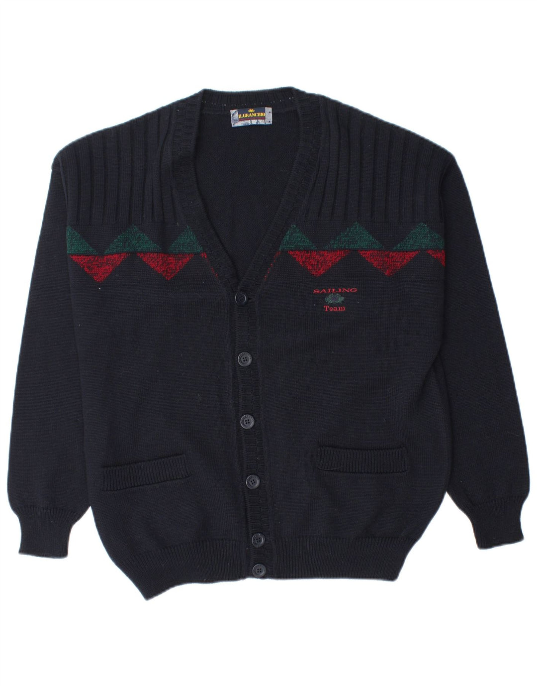 Il Granchio Pull Cardigan Homme Bleu Marine Moyen Laine Géométrique