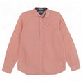 Tommy Hilfiger Chemise Regular Fit Homme Rouge Moyen en Coton à Fines Rayures