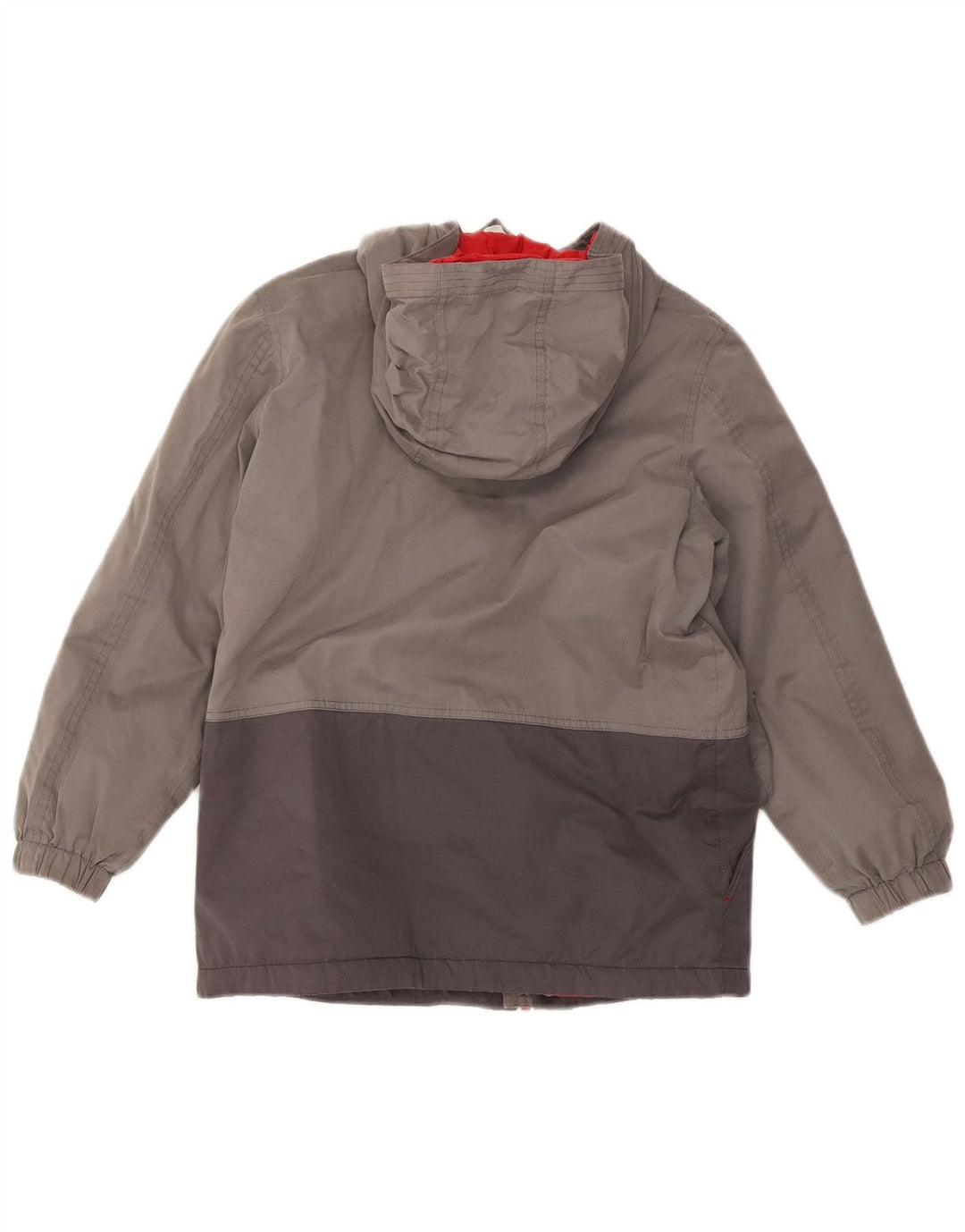 Fat Face Veste matelassée à capuche pour garçons 11-12 ans Gris Colorblock Polyester