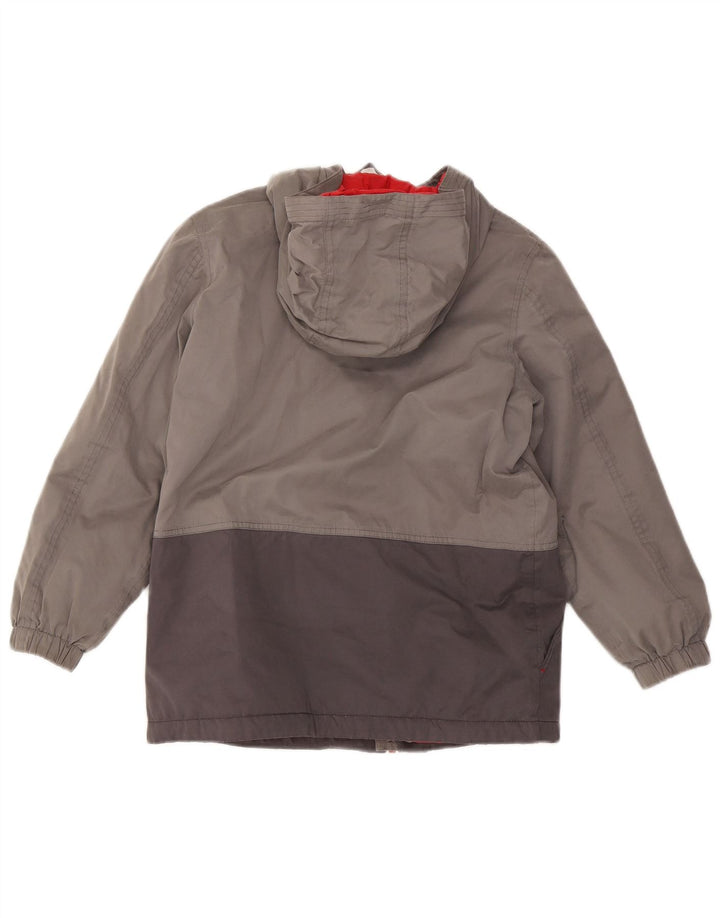 Fat Face Veste matelassée à capuche pour garçons 11-12 ans Gris Colorblock Polyester
