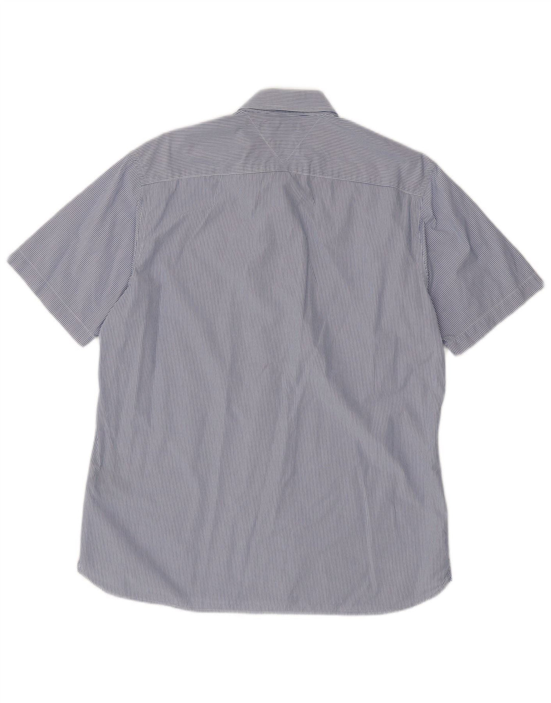 Tommy Hilfiger Chemise à manches courtes pour homme, coupe personnalisée, grandes rayures bleues