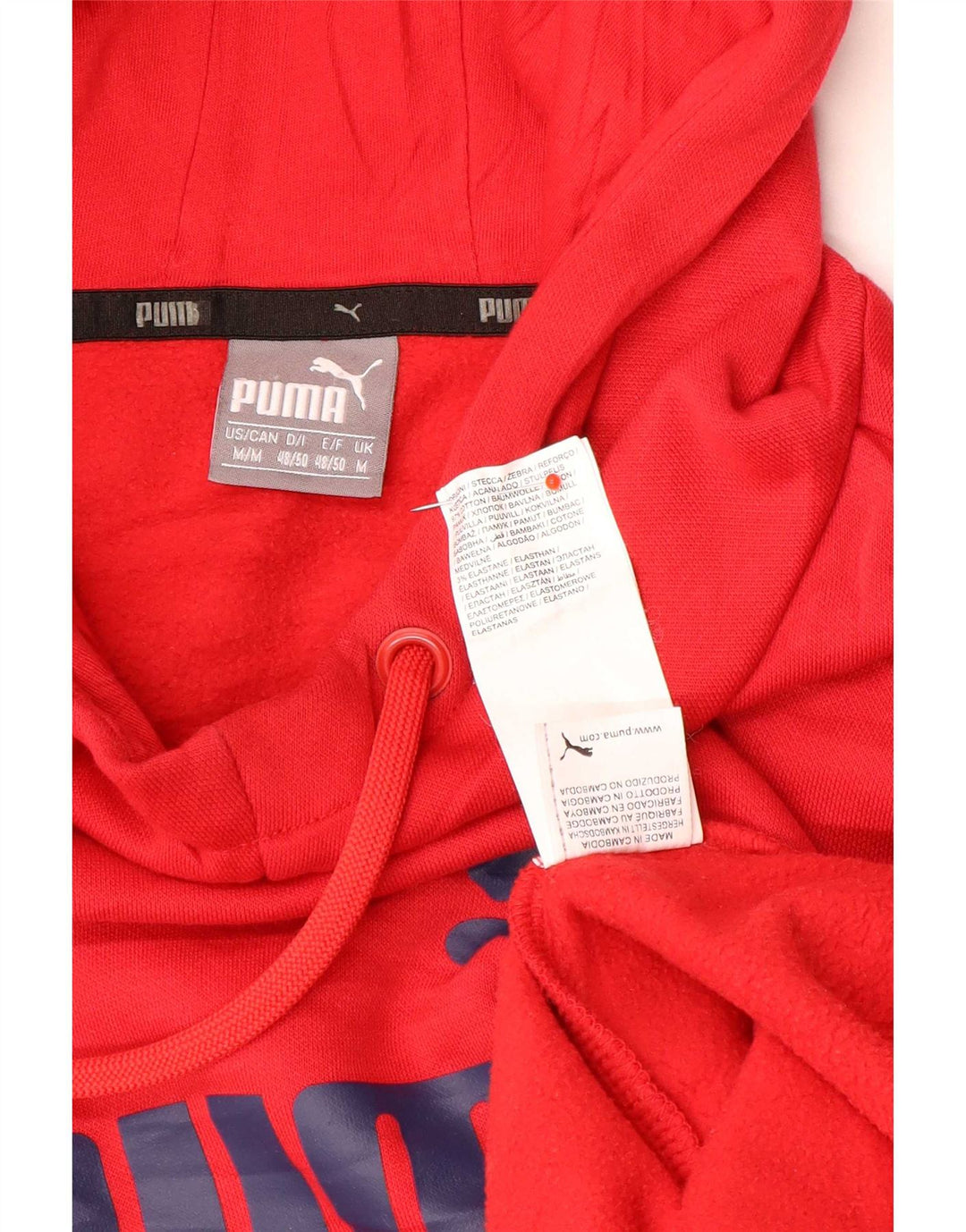 Puma Pull à Capuche Graphique Homme Rouge Moyen Coton