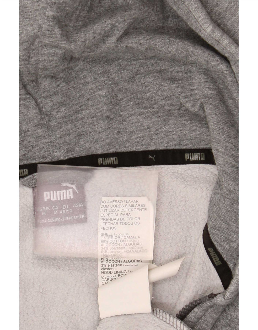 Puma Sweat à Capuche Zippé Homme Gris Moyen Coton