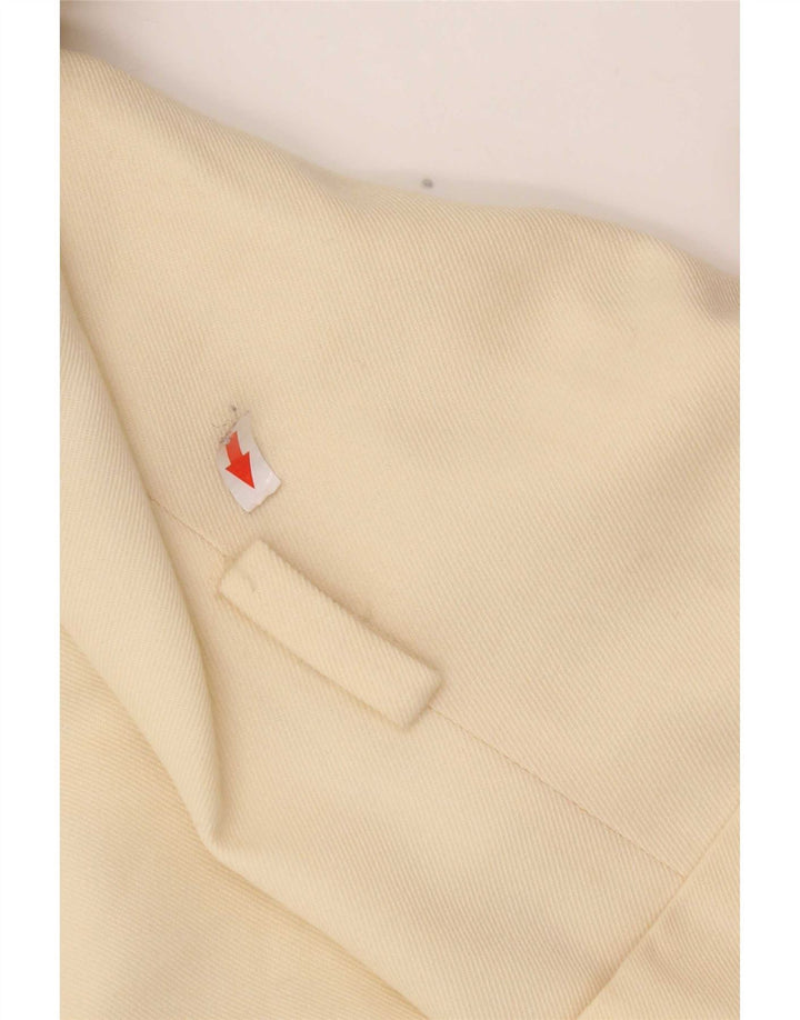 vintage Femme 3 Bouton Blazer Veste IT 46 Grand Blanc Cassé