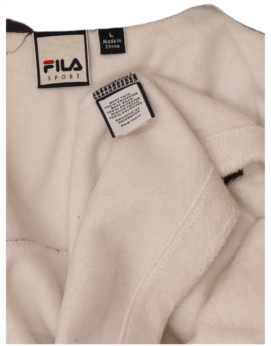 Fila Veste polaire pour femme UK 16 Large Blanc Colorblock Polyester