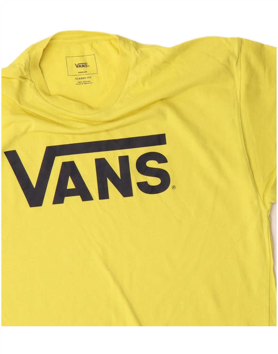 VANS T-shirt graphique coupe classique pour homme, jaune moyen, en coton