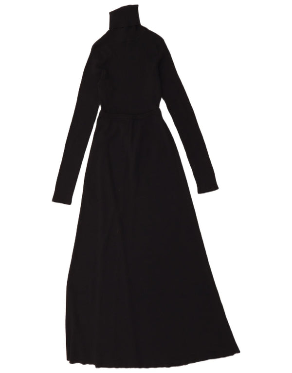 Zara Robe pull à manches longues pour femme UK 8 Small Noir Viscose