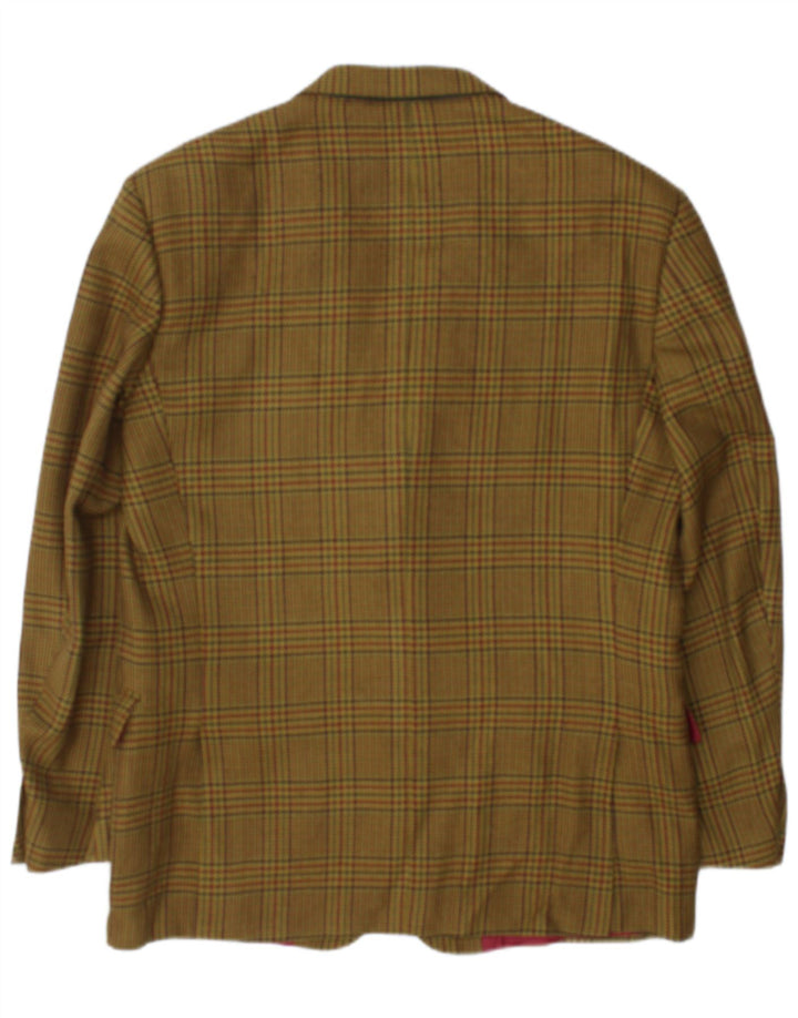 Brooksfield Veste Blazer 2 Boutons pour Homme UK 40 Grand Kaki à Carreaux