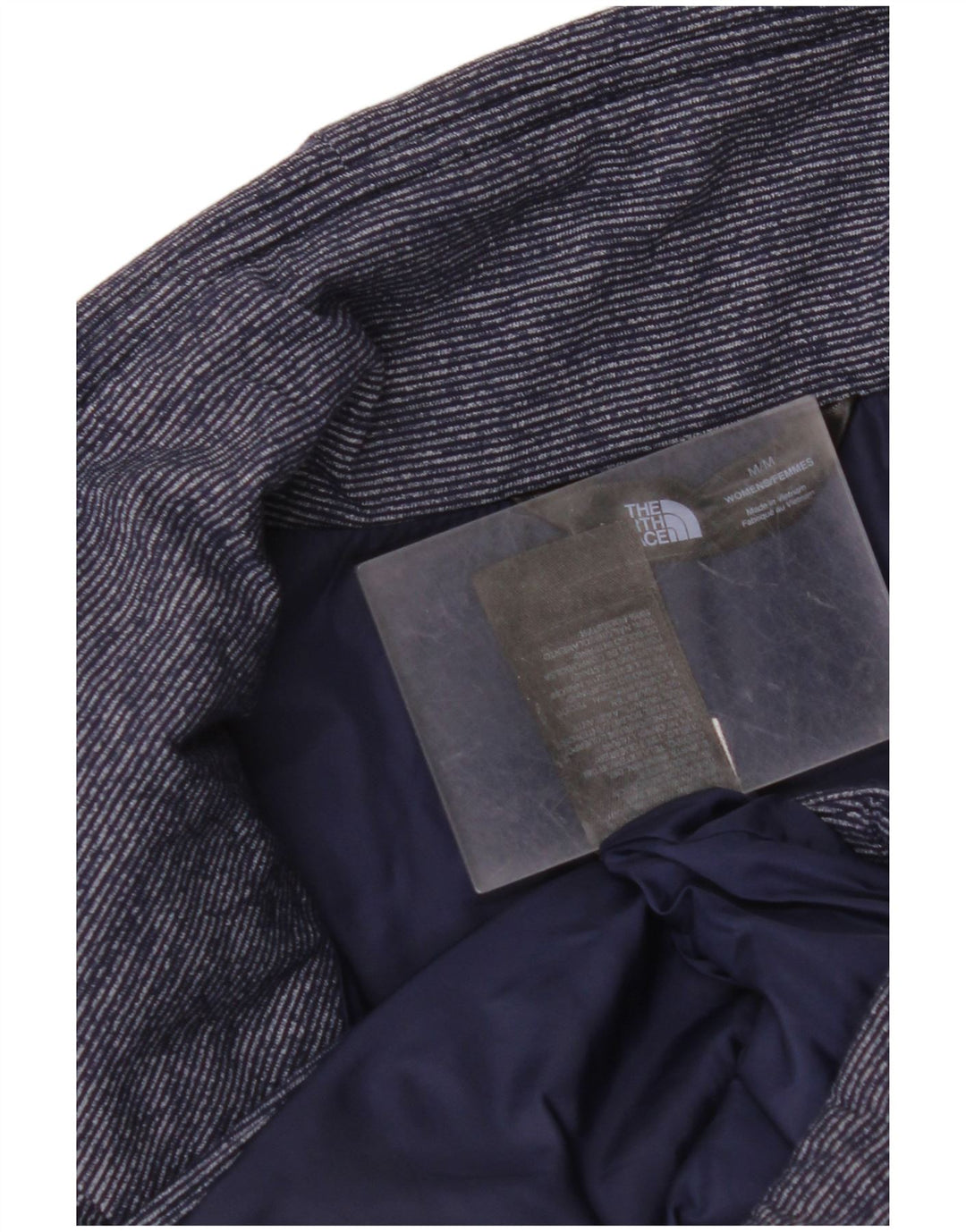 THE NORTH FACE Gilet rembourré pour femme UK 14 Bleu marine moyen à fines rayures