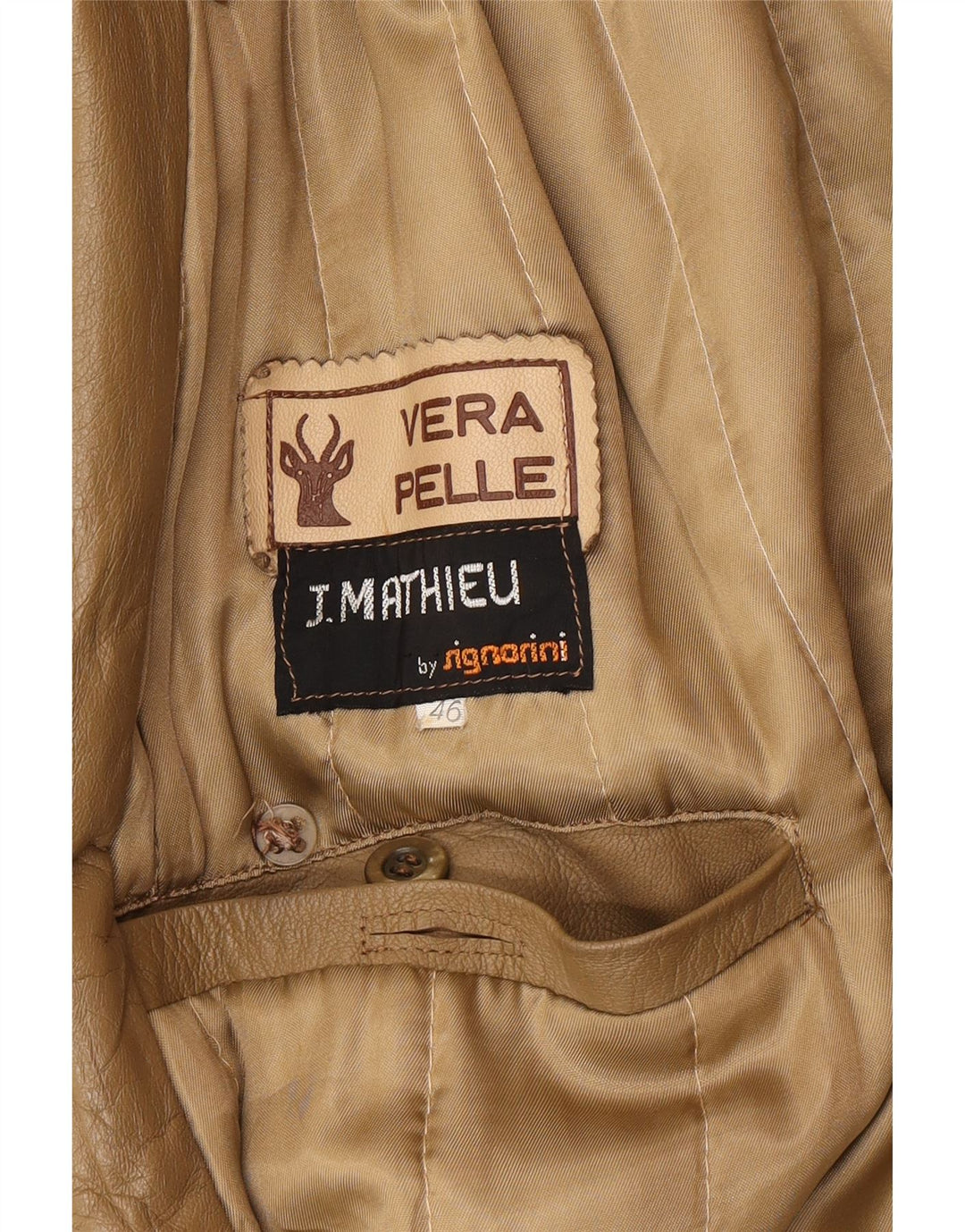 Trench en cuir homme vintage IT 46 petit cuir marron