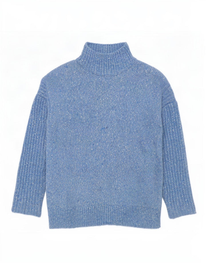 Marks & Spencer Pull col roulé pour femme UK 14 Bleu moyen moucheté